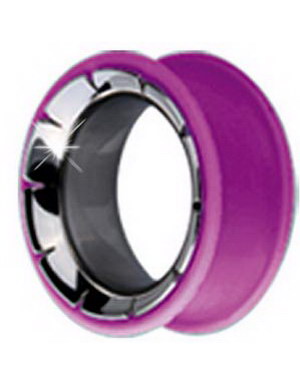 Piercing Tunnel i Silikon med Kirurgisk Stål 316L - Lilla