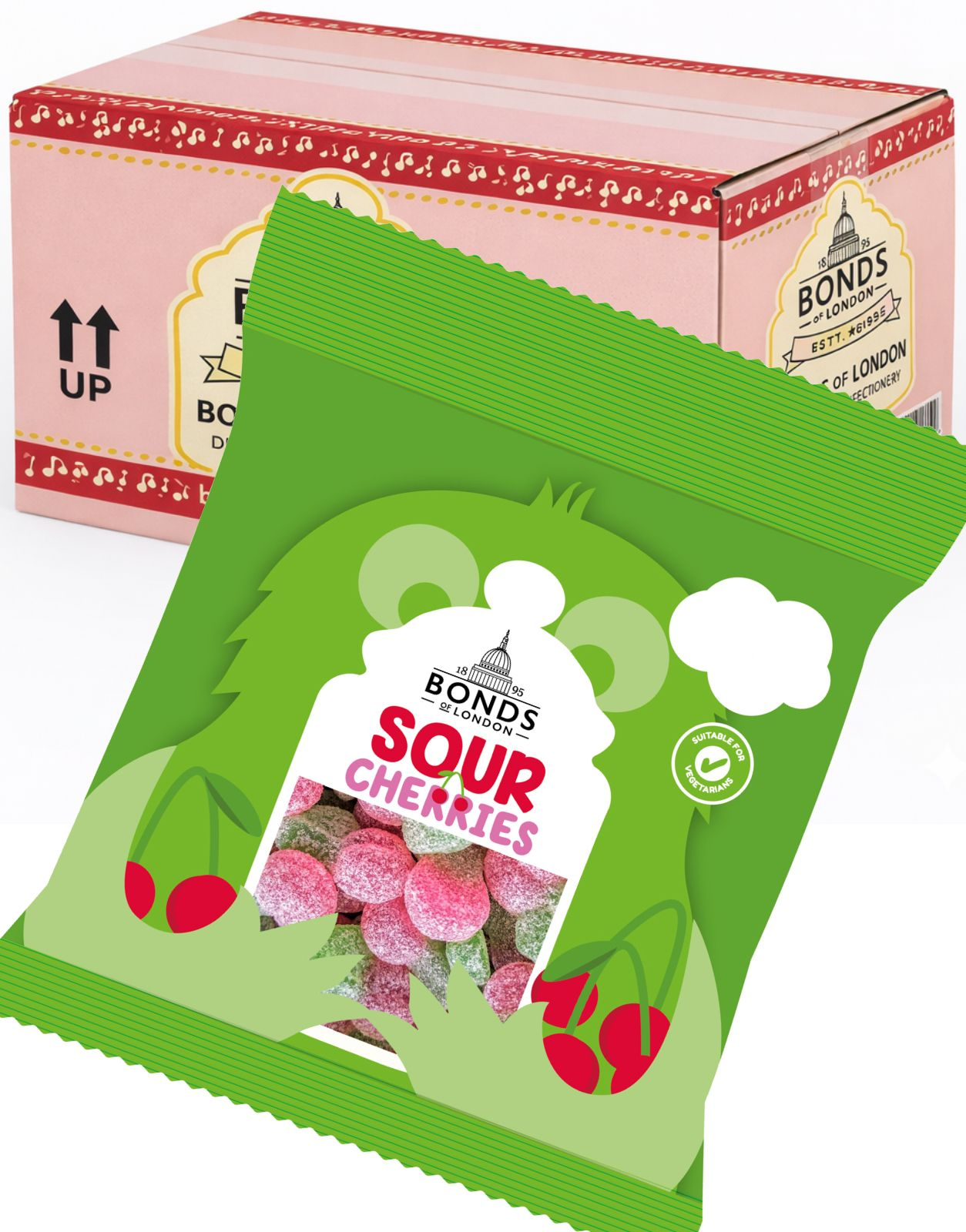 20 stk Sour Cherries - Bonds of London - Hel Eske 1 kg (UK)