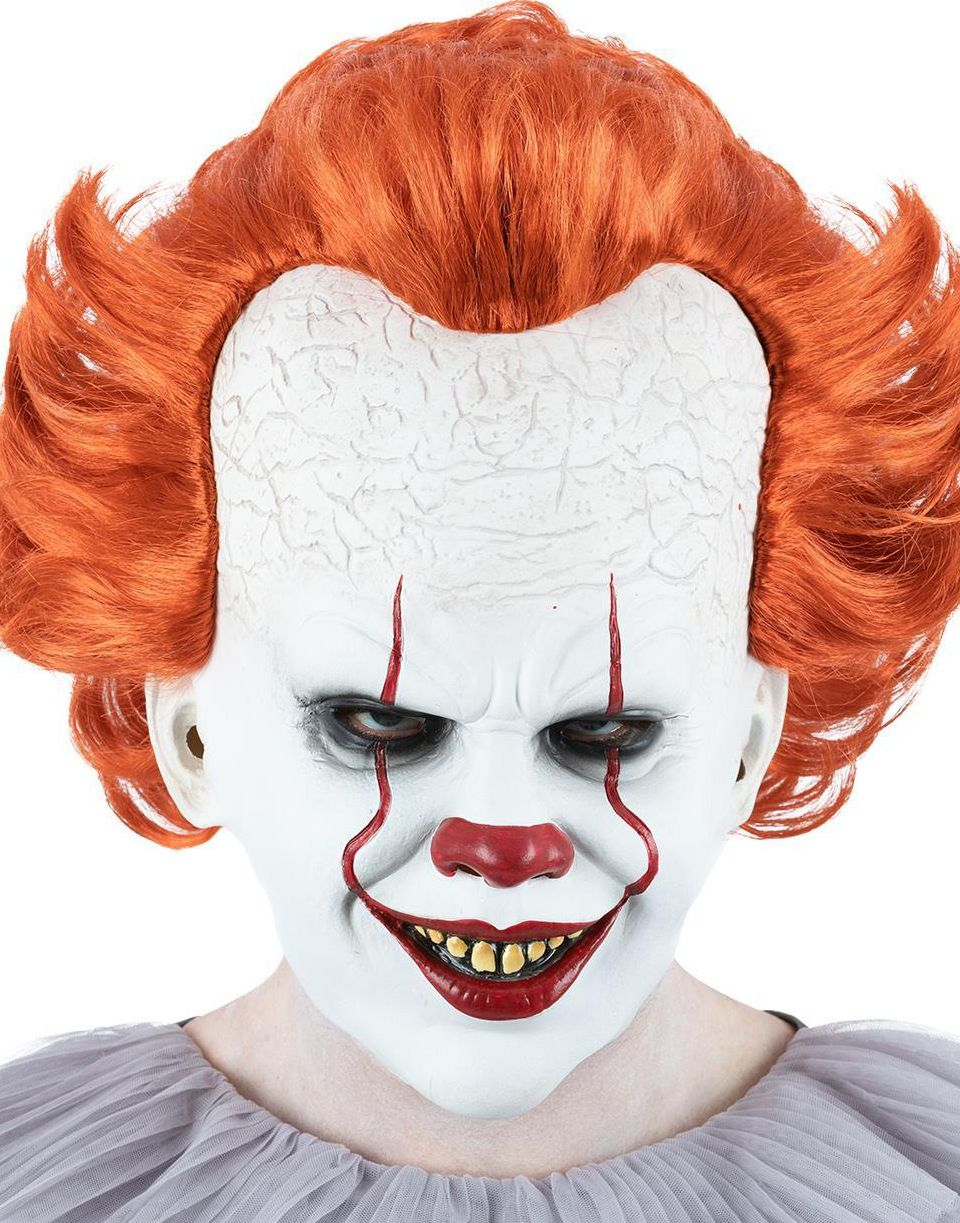 Pennywise Heldekkende Latex Maske - Lisensiert IT Chapter 2 Maske