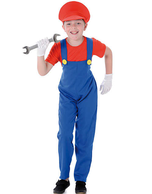 Mario Inspirert Barnekostyme