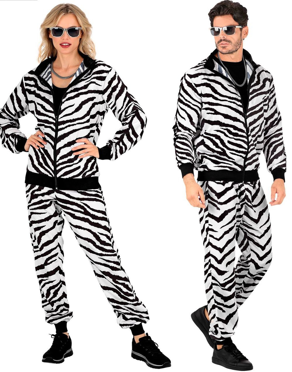80 Talls UV Glow Zebra Grilldress til Voksen
