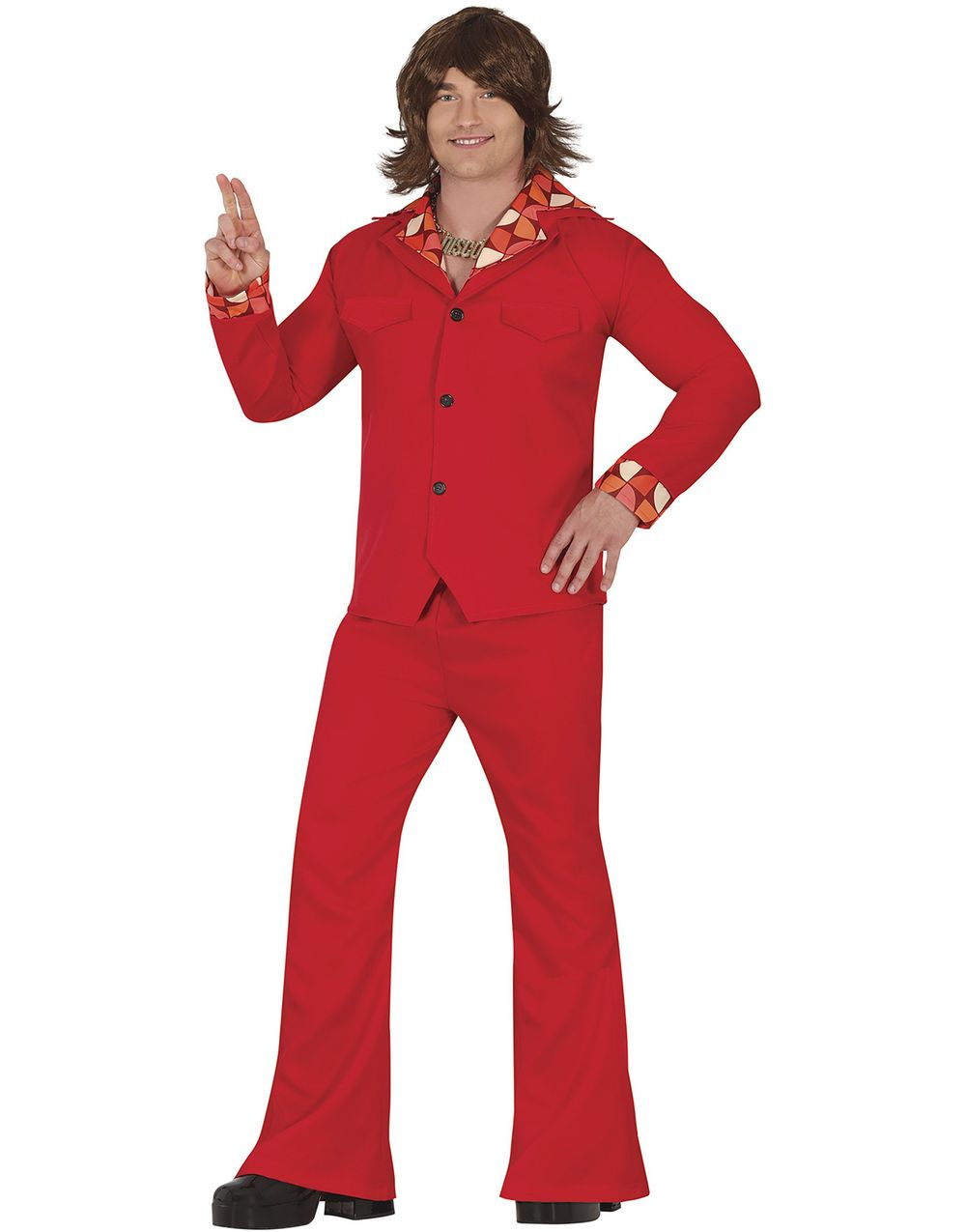 Rød Disco Kostymedress til Herre