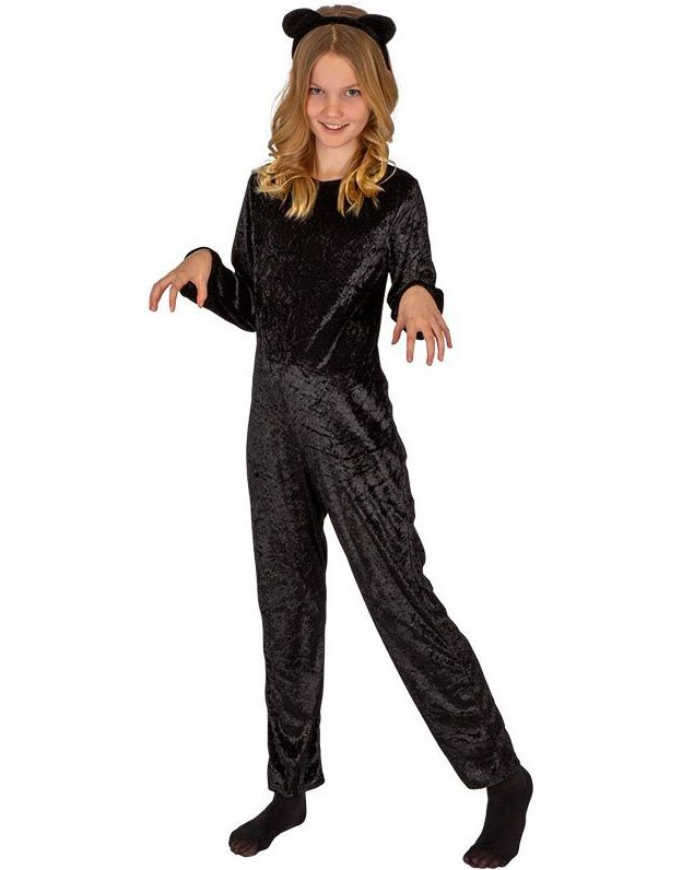 Svart Katt Jumpsuit Kostyme til Barn