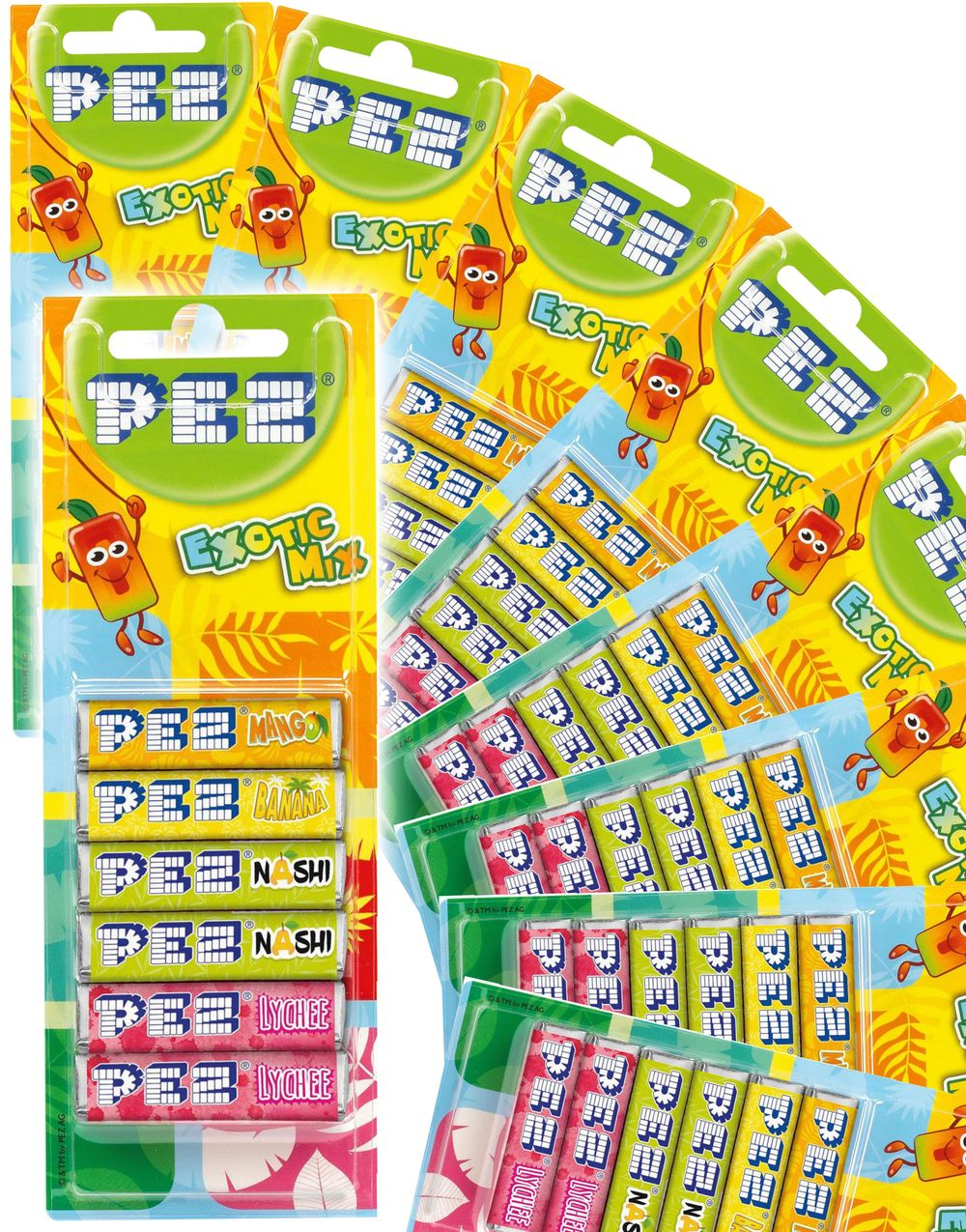 18 x 6 stk Pez Exotic Mix Refills - Hel Eske 918 gram