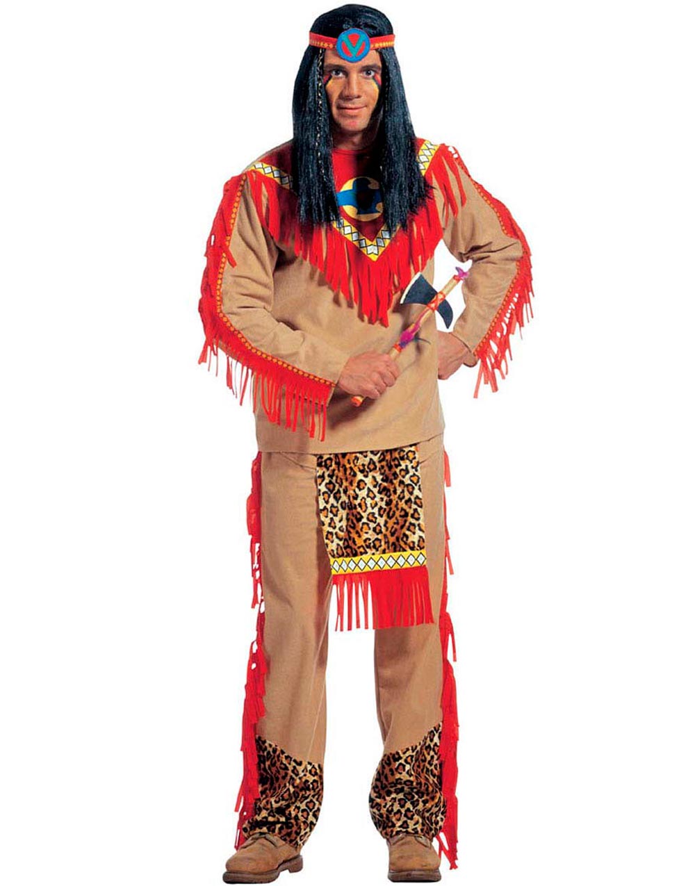 Indianerkostyme til Mann - 3 Deler