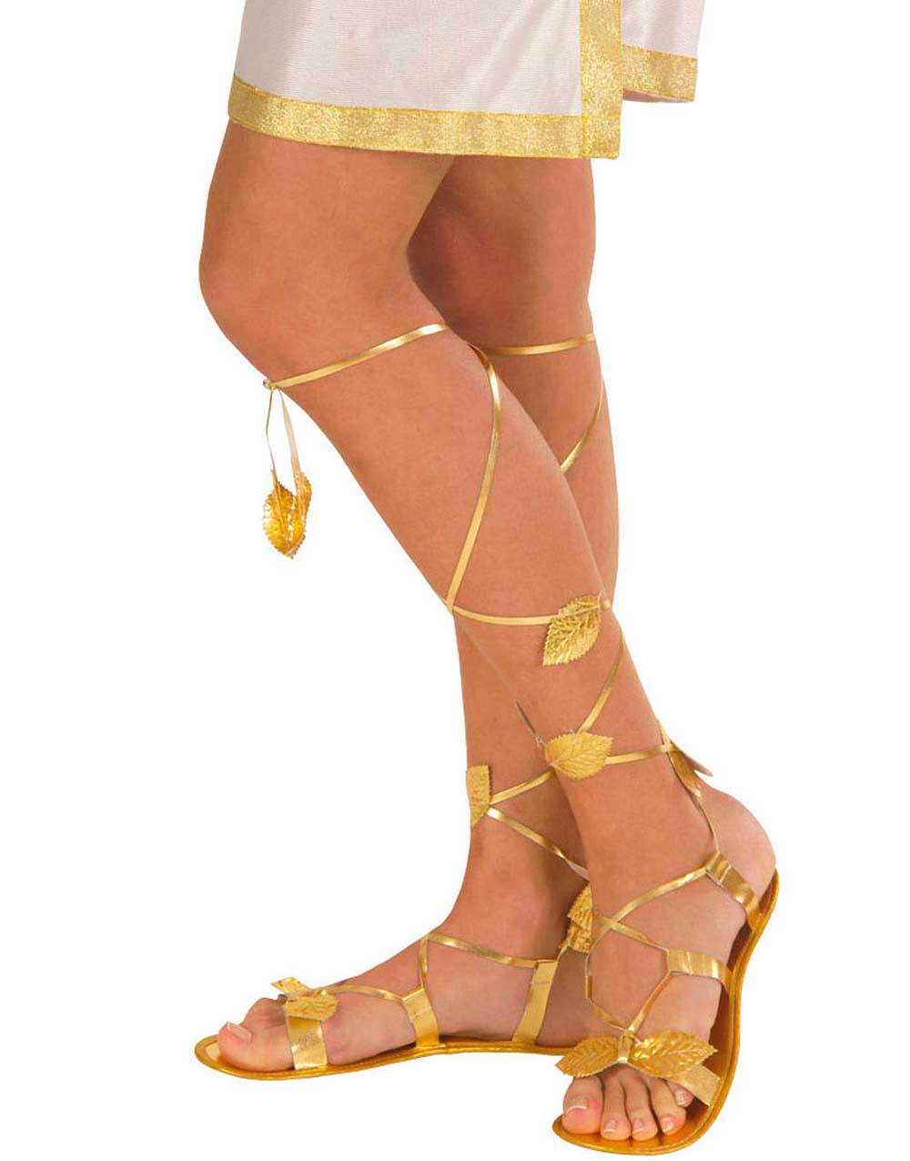 Gullfargede Kostyme Sandaler med Blader