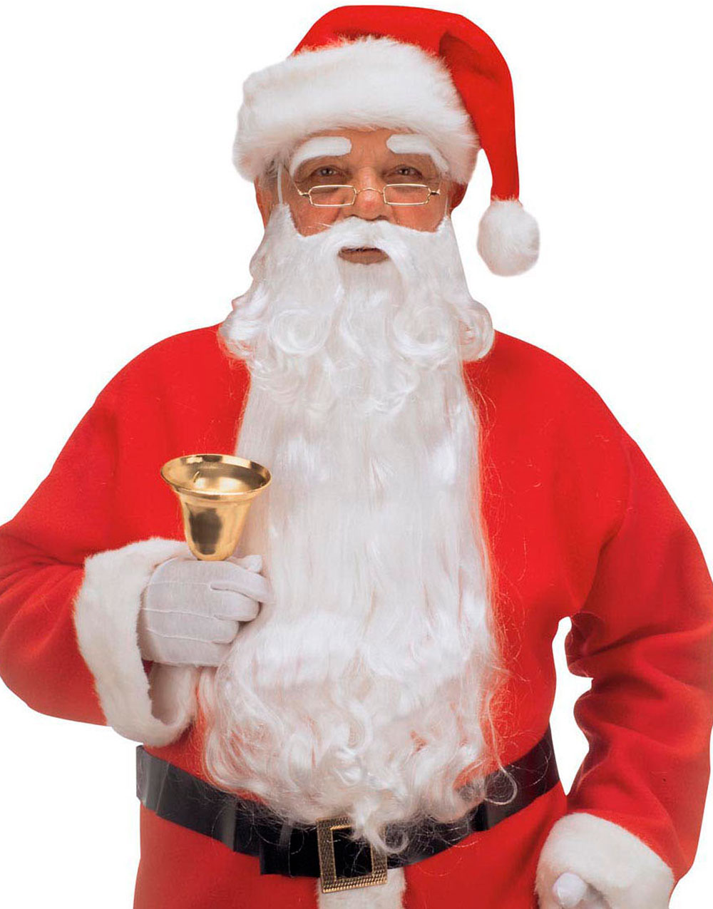 Langt Hvitt Nisse Skjegg m/Bart & Buskete Øyebryn