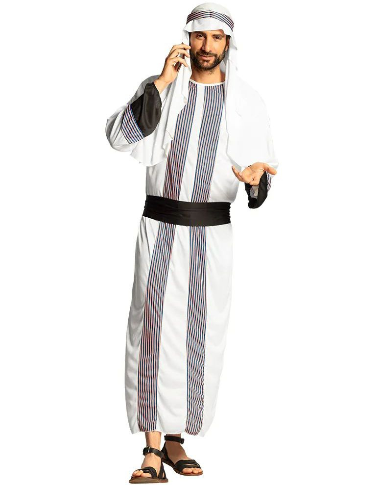 Hvitt Sheik Kostyme med Striper
