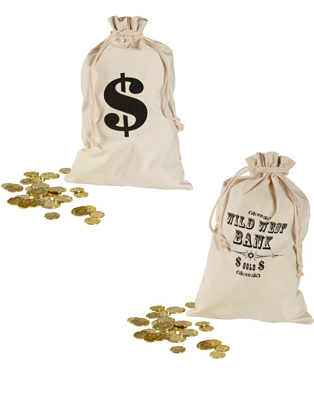 Ville Vesten Pengesekk Kostymetilbehør - 48 cm