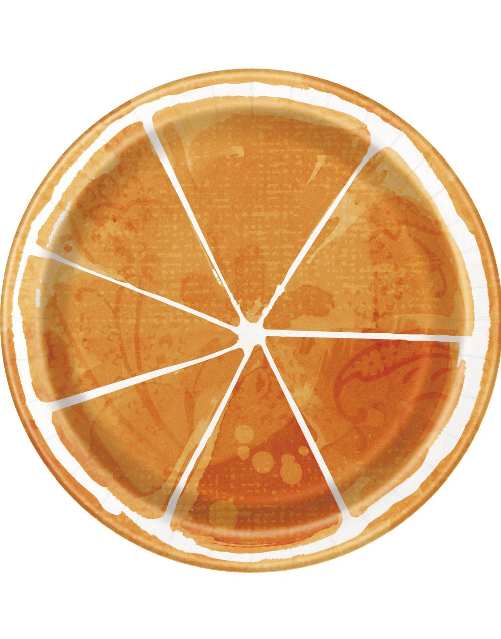 8 stk Apelsinskive Papptallerkener 18 cm