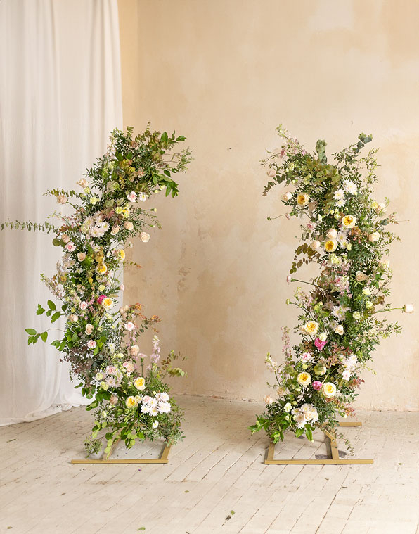 Gullfargede Halv-Buer i Metall 2 m & 1,8m