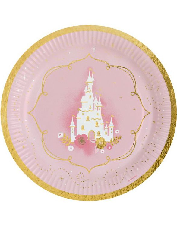 8 stk Happy Princess for a Day Tallerkener 23 cm