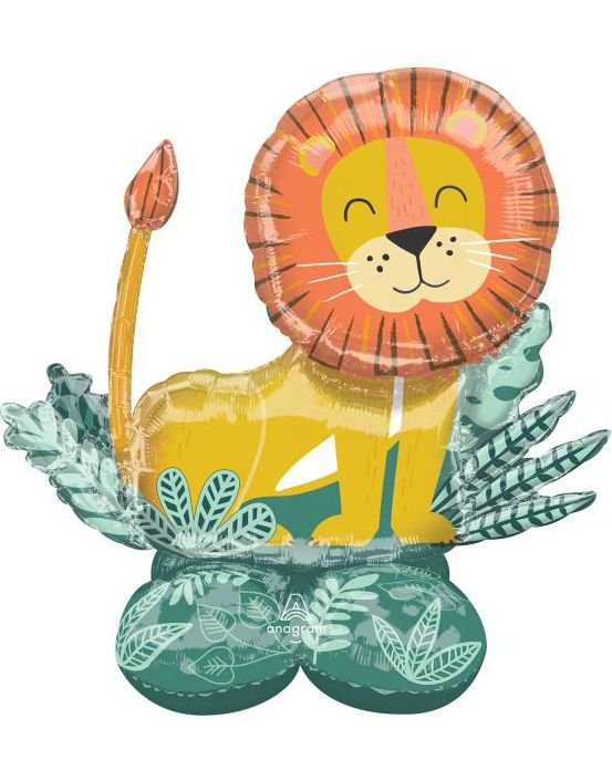 Smilende Løve AirLoonz Stående Folieballong - 114x109 cm