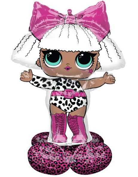 Glam Diva AirLoonz Stående Folieballong 119 cm - LOL Suprise