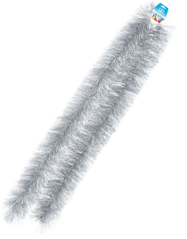 Sølvfarget Glitterboa 230 cm