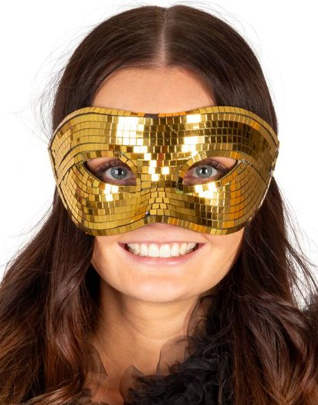 Disco Øyemaske Gullfarget