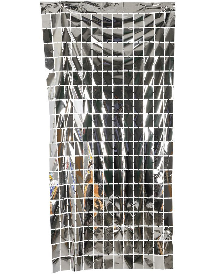 Sølvfarget Rutete Backdrop/Bakgrunn 200x100 cm (Kjøp flere for hel vegg)