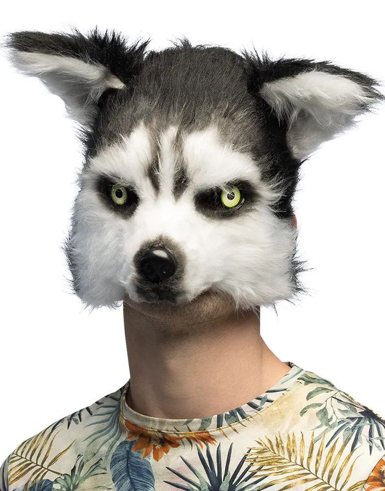 Husky Hund Plysjmaske