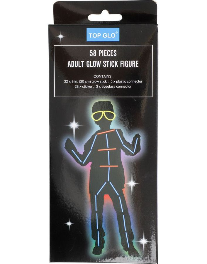Glow Stick Figur med 58 Deler - Mann