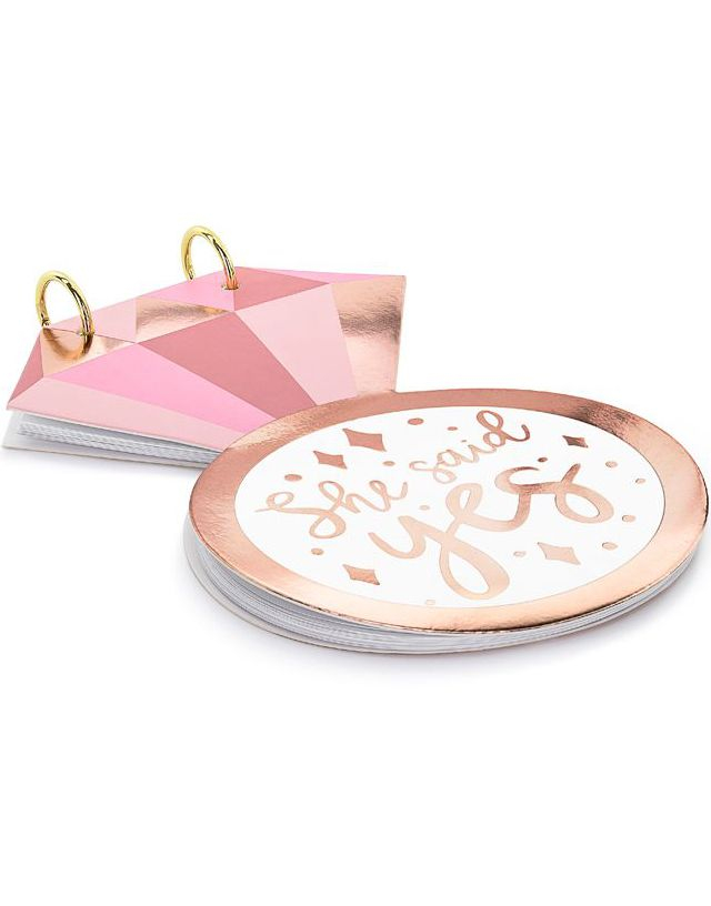 Diamantformet Gjestebok for Utdrikningslag - Blush Hen