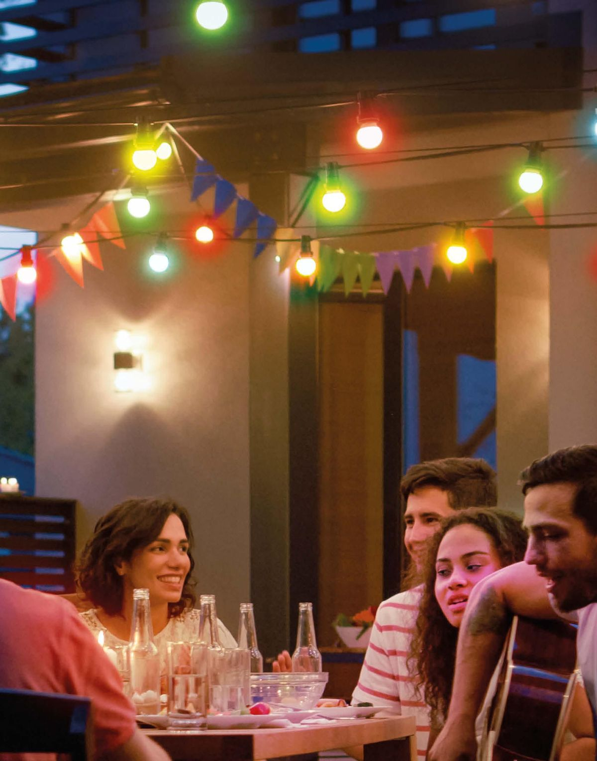 Lyslenke med 10 Fargede Pærer 4,5 meter IP44