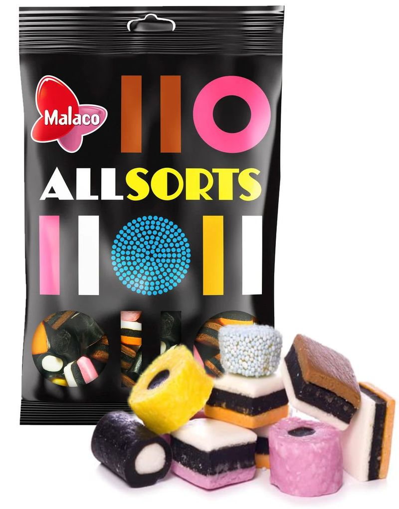 Bilde av Malaco Liquorice Allsorts / Engelsk Lakris Konfekt 400 Gram