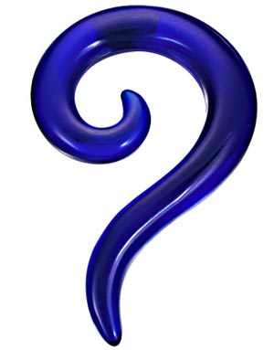 Blå Curl Expander Ørepiercing i Akryl 6 mm