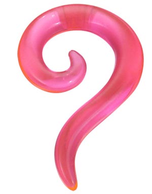 Rosa Curl Expander Ørepiercing i Akryl 6 mm