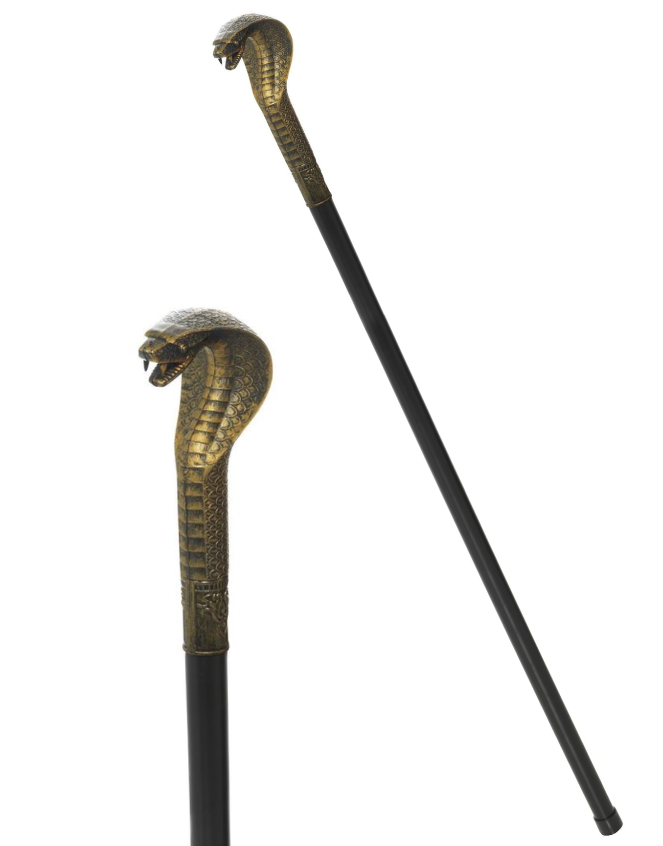 Gullfarget Slange Septer / Stokk - 93 cm Kostymetilbehør