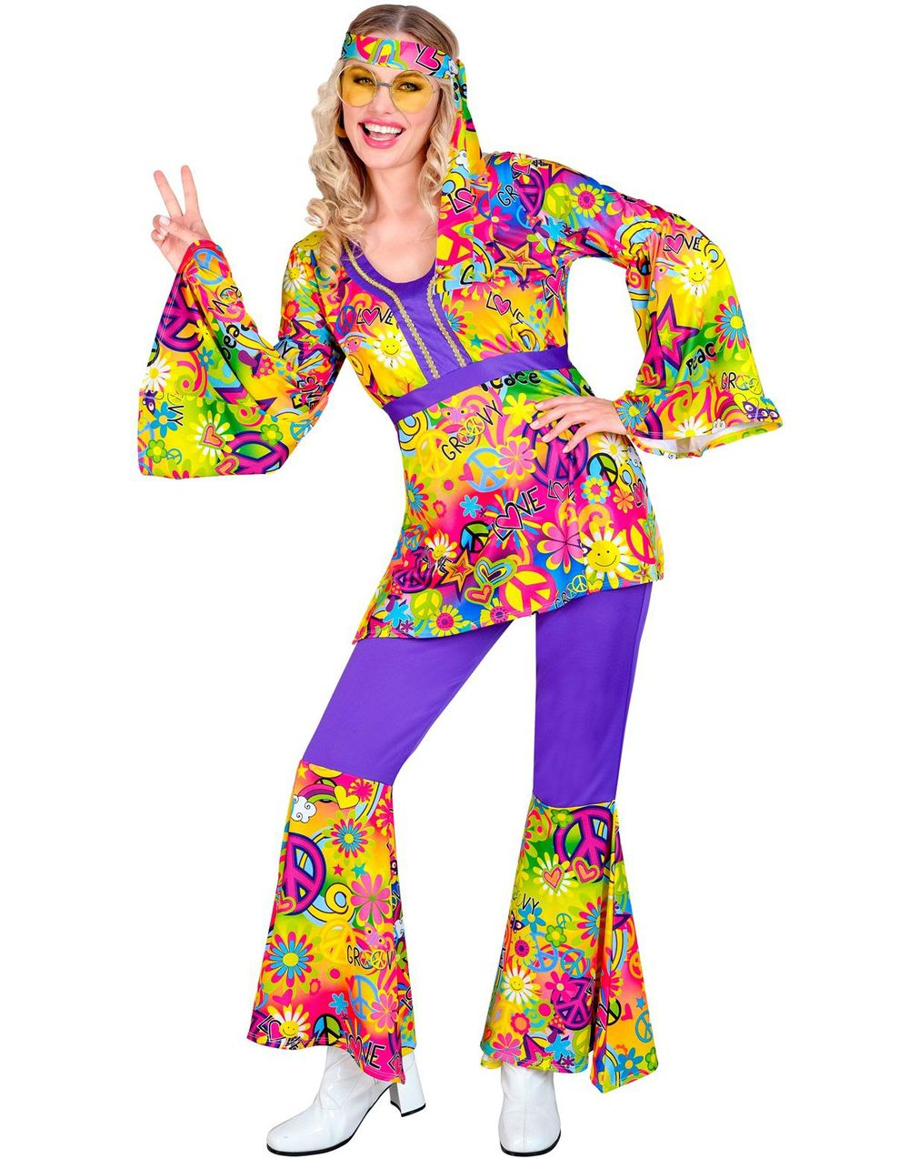 60's Groovy Hippiekostyme til Dame