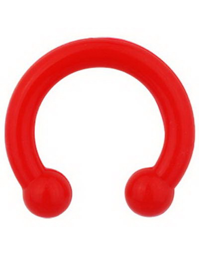 Horseshoe - Rød Ørepiercing i Silikon