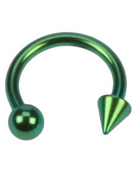 Rund med Ball & Spike - 1.2 x 8 mm Grønn Øyenbrynspiercing