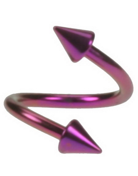 SpikeTwister - 1,2 x 8 mm Lilla Øyenbrynspiercing