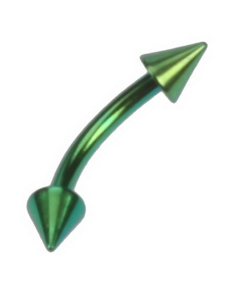 Banan Grønn med Spikes - 1,2 x 8 mm Øyenbrynspiercing