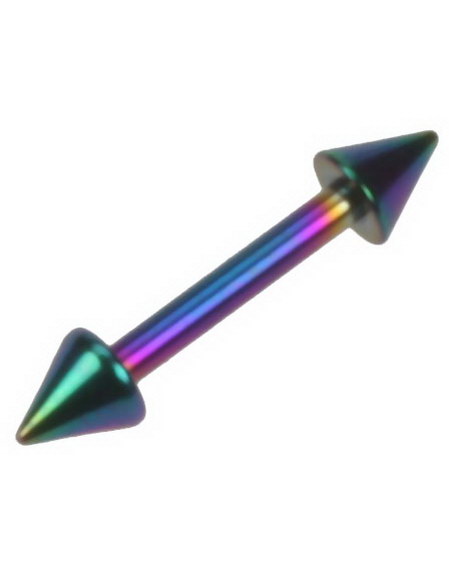 Rett Flerfarget Øyenbrynspiercing med Spike Kuler - 1,2 x 8 mm