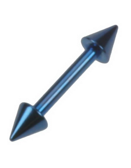 Rett Blå Øyenbrynspiercing med Spike Kuler - 1,2 x 8 mm