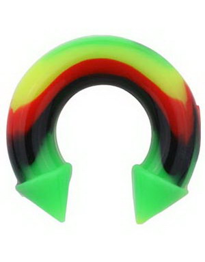 Horseshoe Spiked Ends - Flerfarget Ørepiercing i Silikon