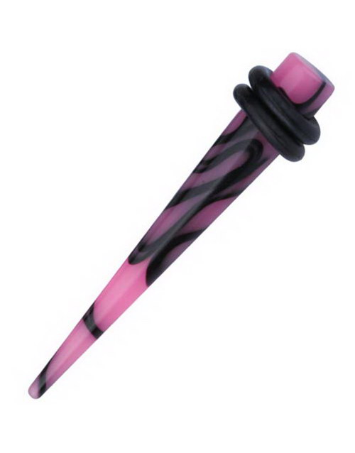 Spike Expander - Rosa og Svart Akryl Piercing