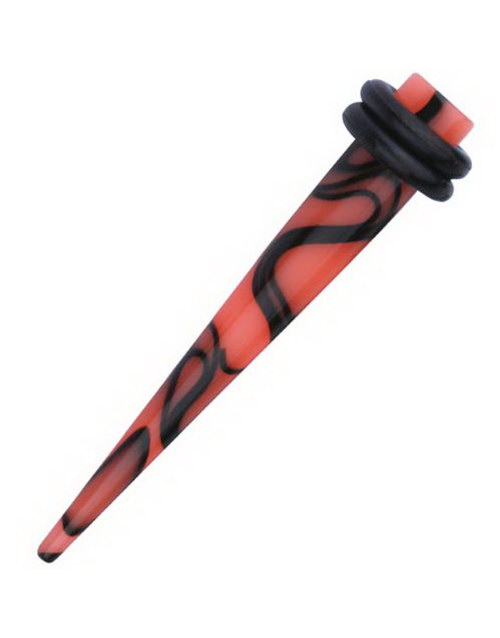 Spike Expander - Orange og Svart Akryl Piercing