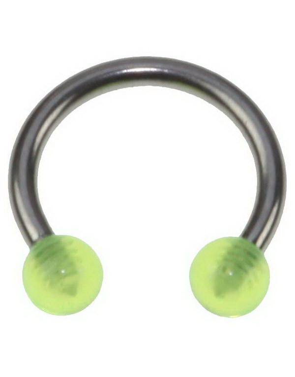 Rund Øyenbrynspiercing med Gule Kuler - 1.2 x 8 mm