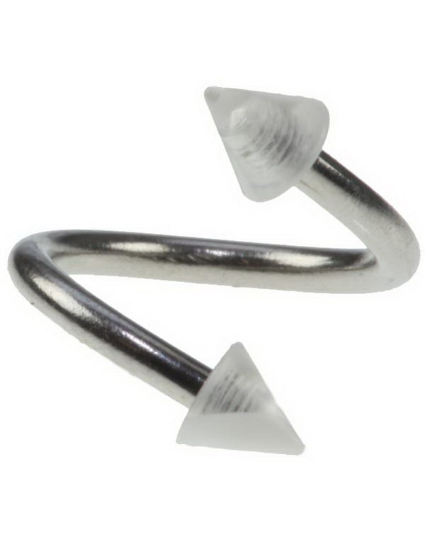 Curve Øyenbrynspiercing med Gjennomsiktige Spikes - 1.2 x 8 mm