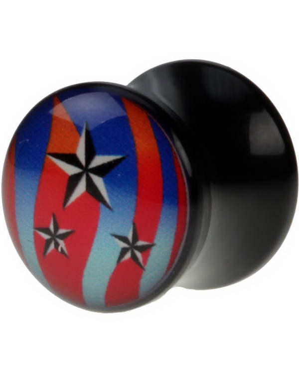 Stars and Fire - Svart Piercing Plugg
