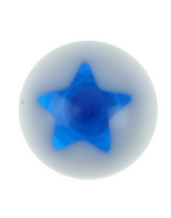 Stjerne Blå - Hvit Akrylkule
