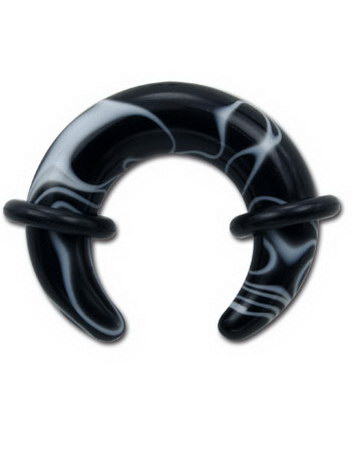 Djengis Svart og Hvit Akryl Ørepiercing