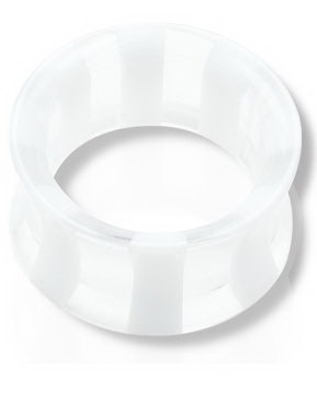 Stripet Hvit & Gjennomsiktig Piercing Tunnel