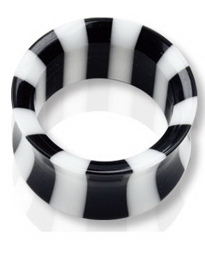 Stripet Svart og Hvit Piercing Tunnel