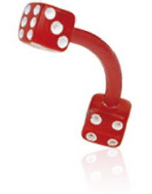 Banan Øyenbrynspiercing i Rosa med Terninger 1.2 x 8 mm