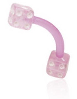 Banan Øyenbrynspiercing i Rosa med Terninger 1.2 x 8 mm