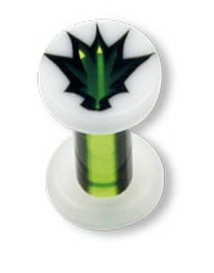 Green Weed - Hvit Piercing Plugg