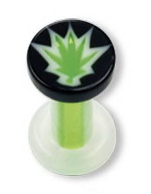 Green Weed - Hvit & Svart Piercing Plugg